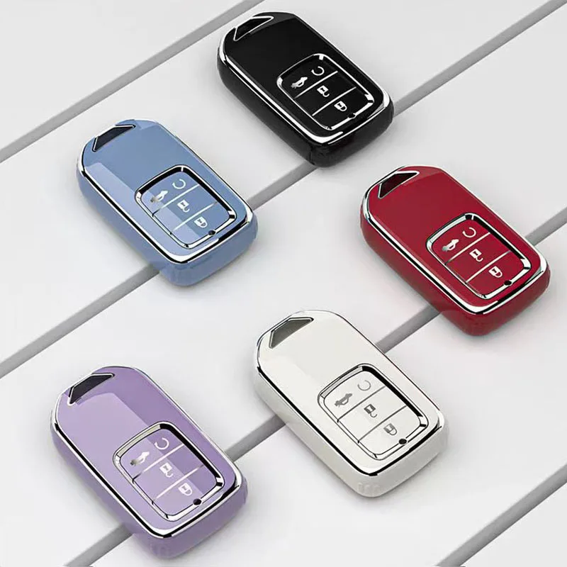 Stylish New Soft TPU Car Remote Key Case Cover Protection Shell for Honda Vezel City Civic Jazz BRV BR-V HRV Auto Accessories