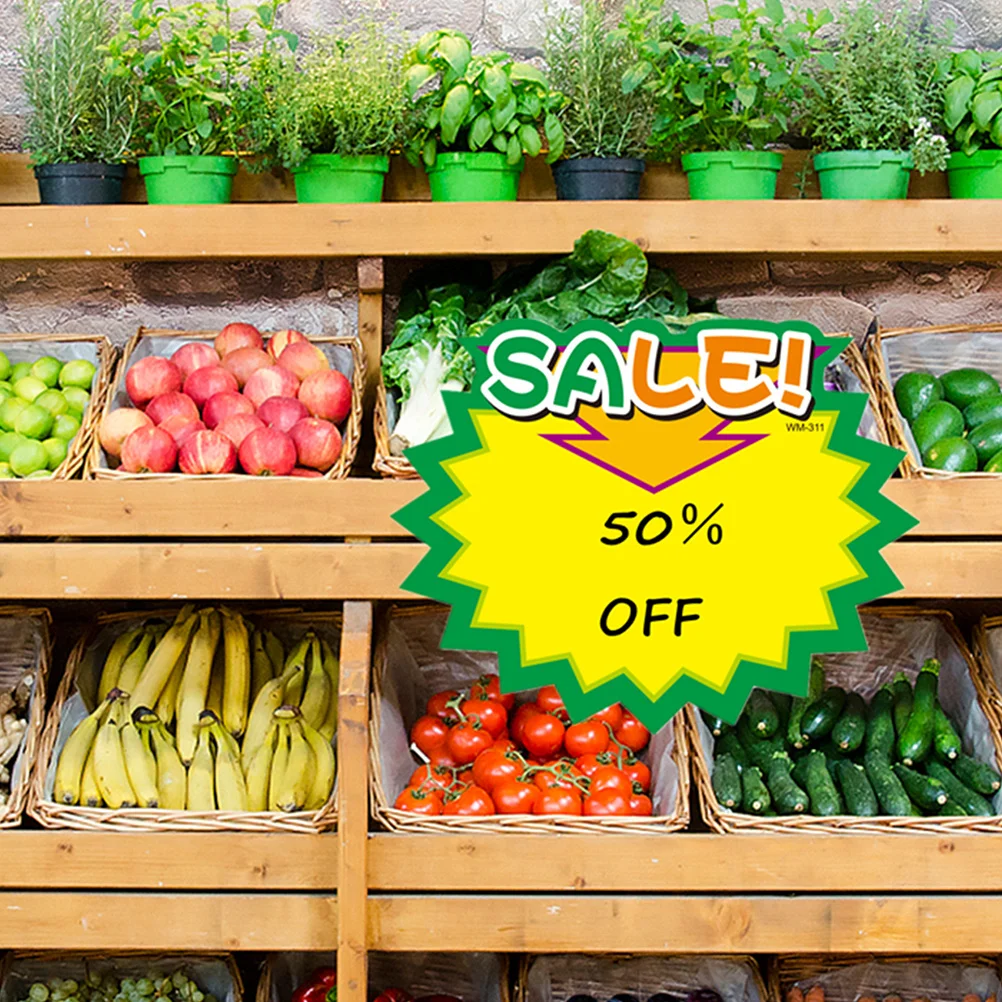 

50Pcs Commodity Price Signs Reliable Paper Material Bright Colors Attract Customers Special Sales Event Advertising Tags