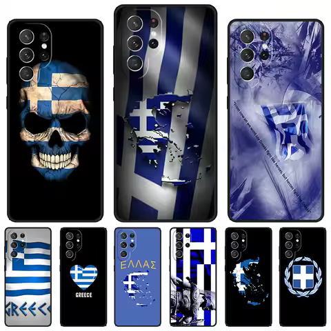 Greek Greece Flag phone case For Samsung Galaxy S24 S23 S22 Ultra Note 10 20 Plus S8 S9 S10 S20 S21 FE Cover