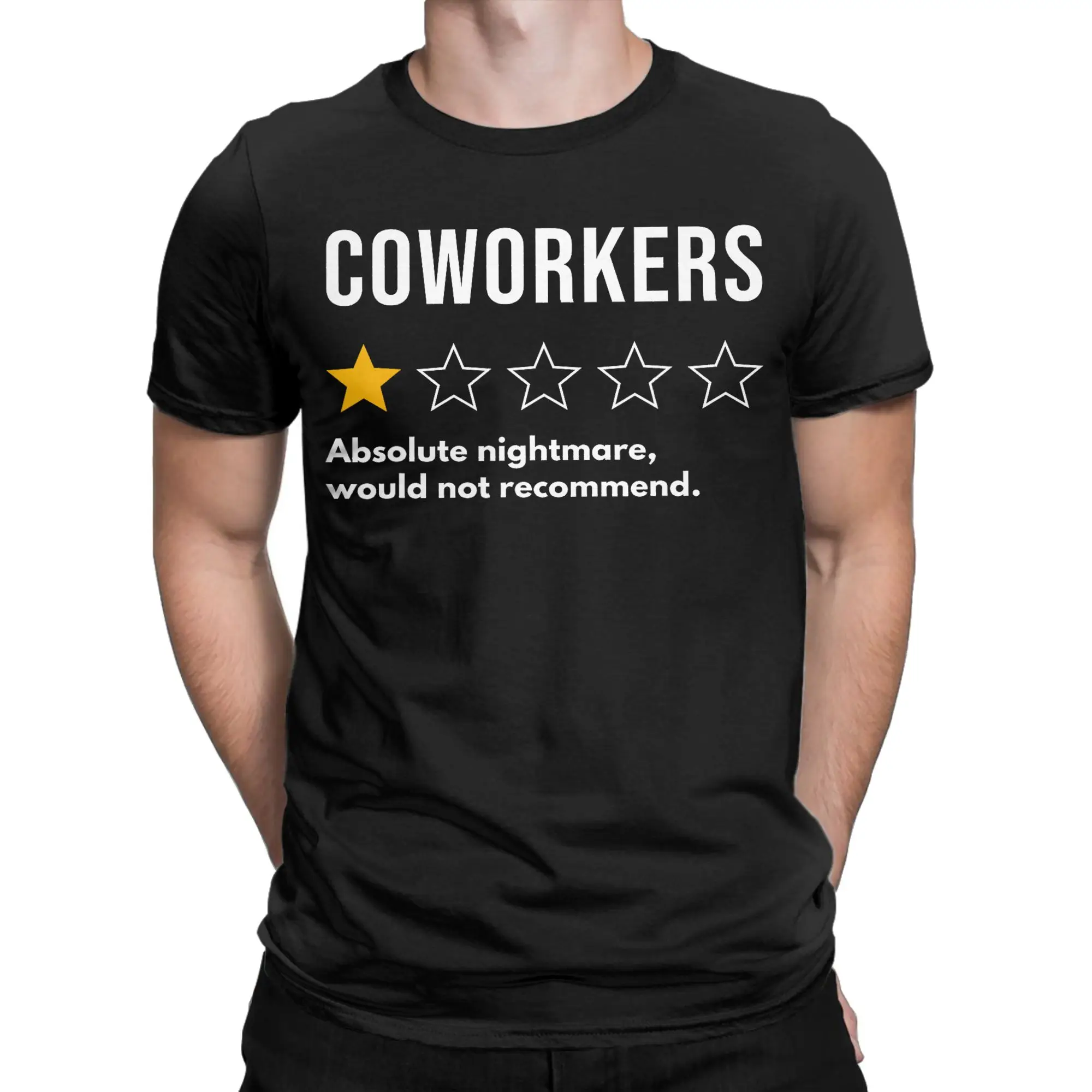 Men Women's Coworkers One Star Absolute Nightmare Would Not Recommend T Shirts  100% Cotton Clothing Tee Shirt Adult T-Shirt