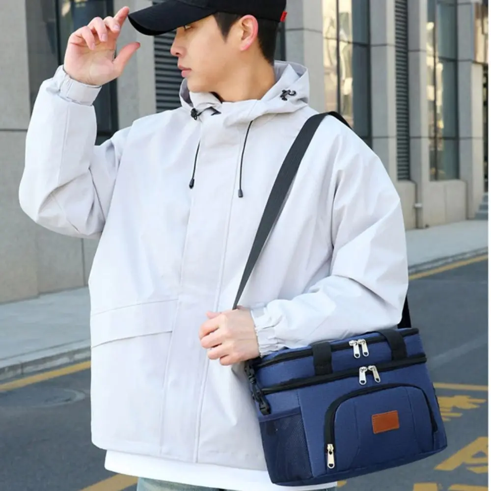 Creative Ox ผ้าถุงอาหารกลางวันฉนวนสีทึบอาหารกระเป๋า Tote กระเป๋าสแควร์การ์ตูนสัตว์นมแม่กระเป๋าผู้หญิง