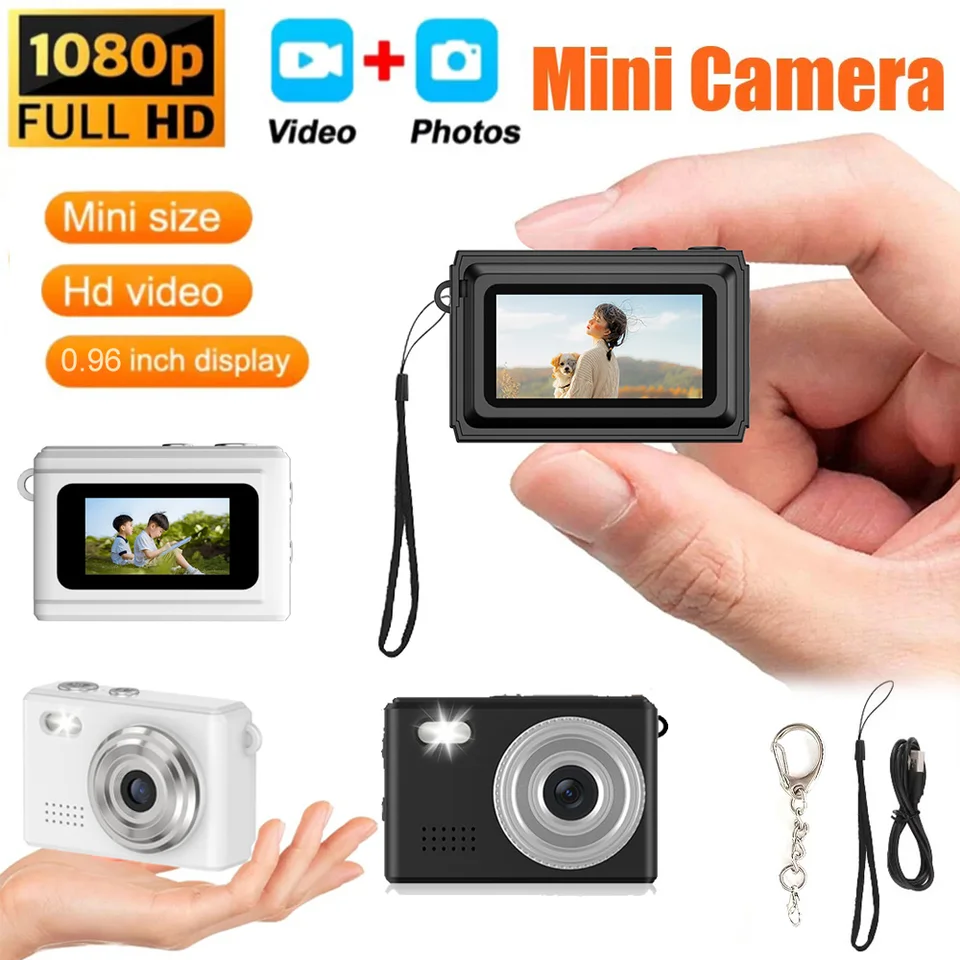0.96''Mini Keychain Camera With Screen HD 1080P Retro Ultra