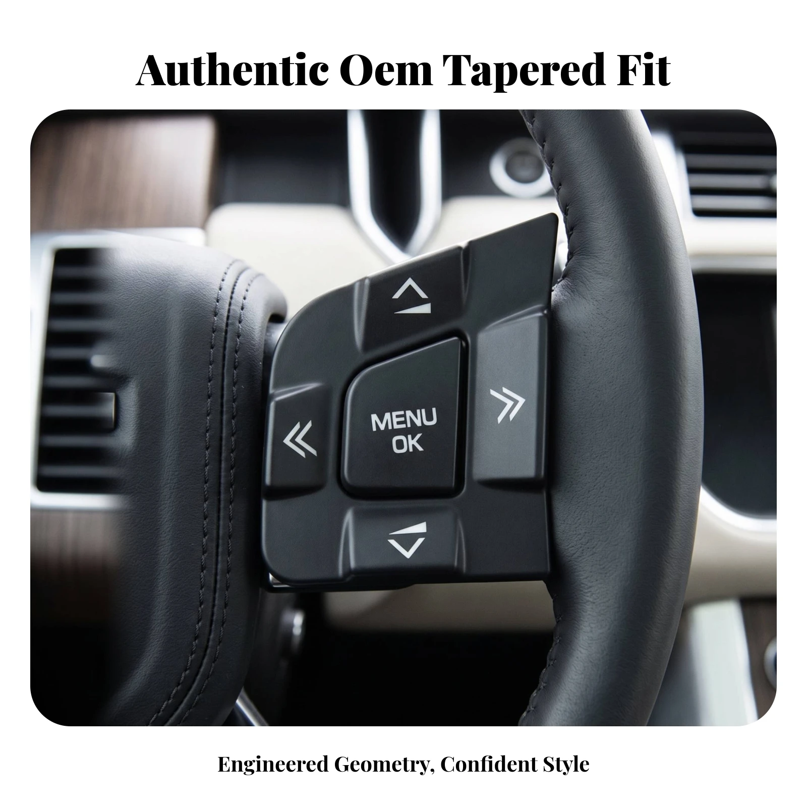 Steering Wheel Switch Button Cover Trim Long-Lasting Steering Wheel Button Cover Molded Solid for Car Owners