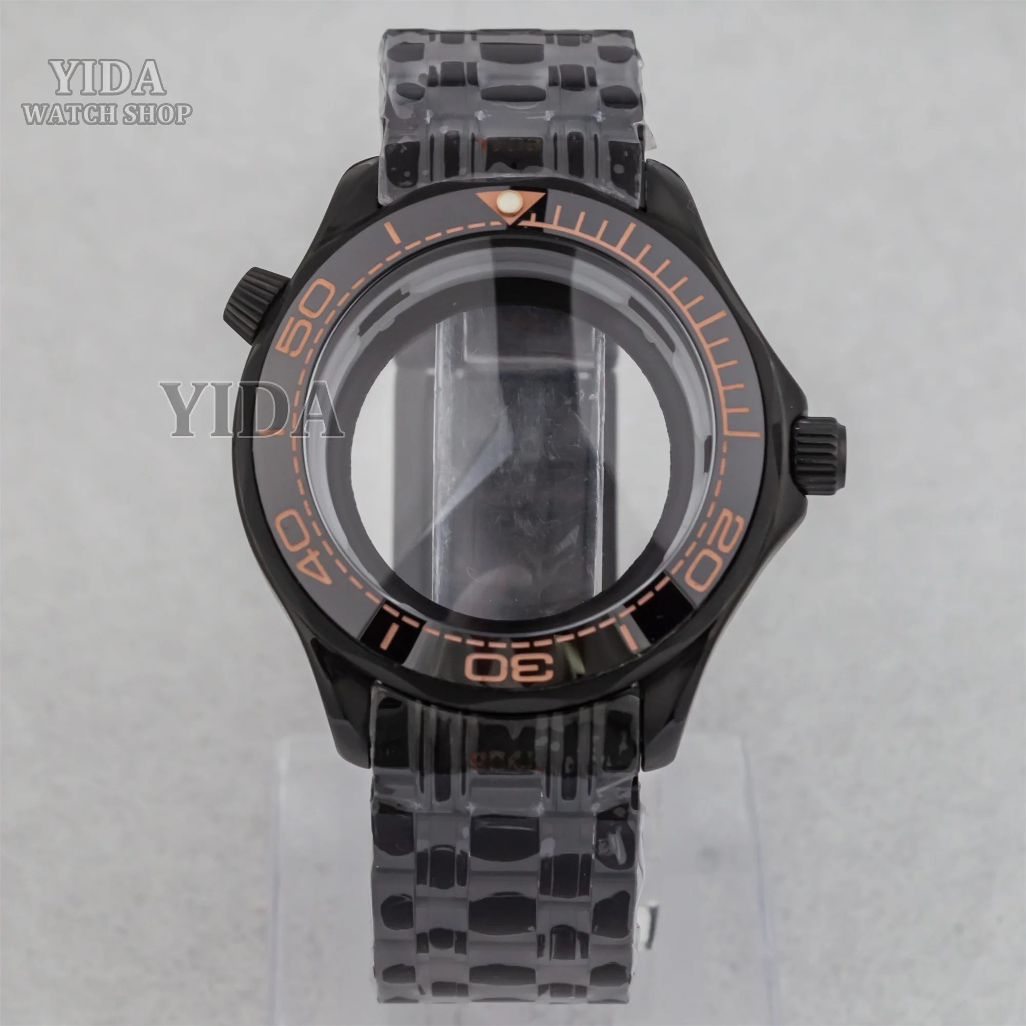 

41MM NH35 Watch Case for Seamaster 300 Case Black Stainless Steel Strap Sapphire Glass fit NH35/NH36 Movement Mod Accessories