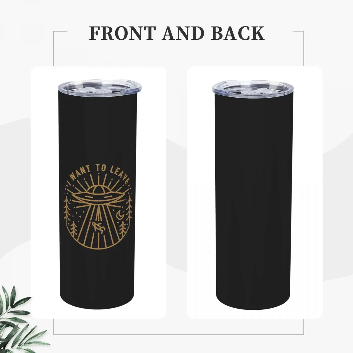 I Want To Leave Stainless Steel Tumbler Vacuum Insulated Mug Thermal Cold Bottle Straw With Lid 20oz