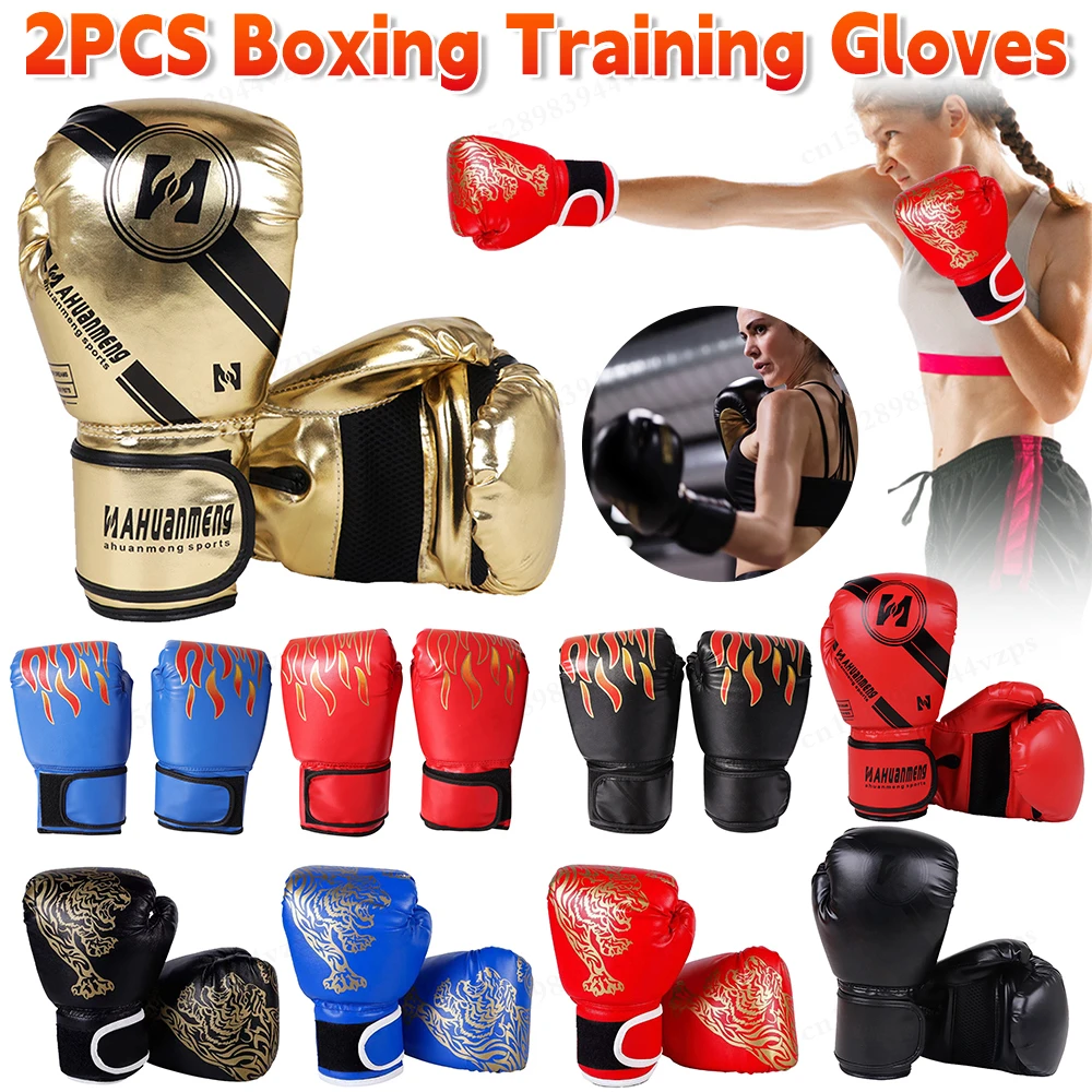 6/10oz Professional Boxing Gloves PU Leather Sanda Muay Thai Fighting Gloves Adult Child Training Sparring Gloves Fight MMA