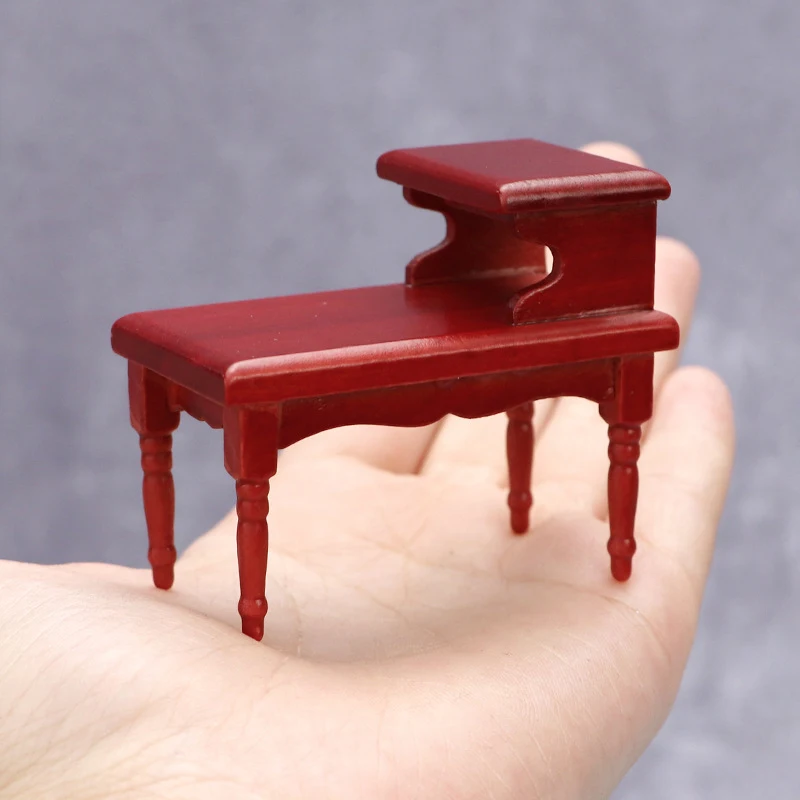 Mesa de centro de doble capa en miniatura para casa de muñecas, muebles para sala de estar, modelo de decoración para el hogar, accesorios para casa de muñecas, 1:12