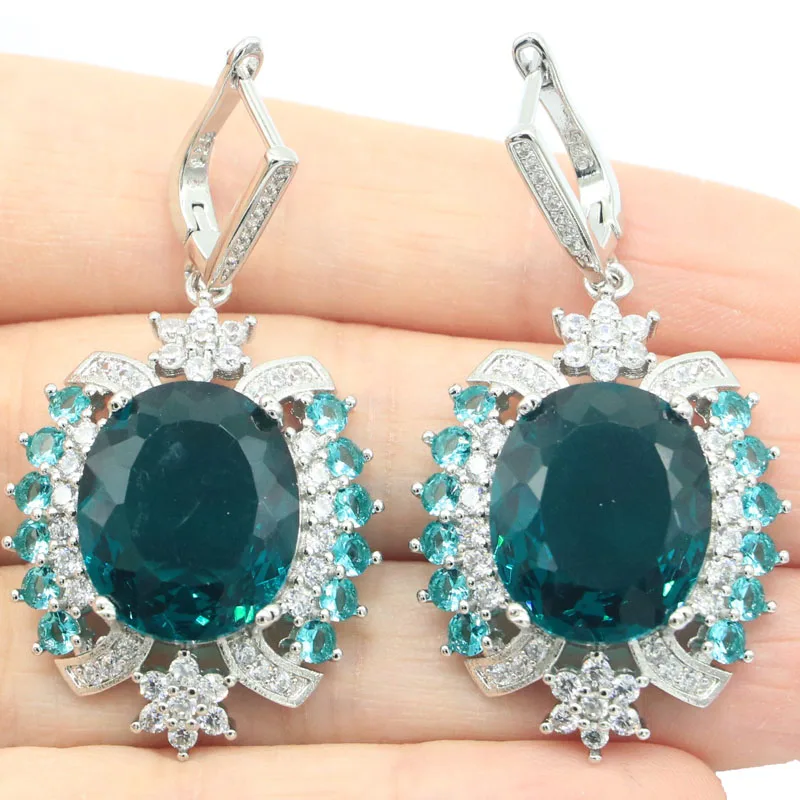 Серьги из твердого серебра 925 пробы 16,6 г, индивидуальные разноцветные богатые синие аквамарины, розовый морганит, золотой цитрин