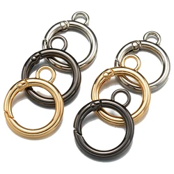 5pcs/Lot Metal O Ring Spring Clasps Round Carabiner Keychain Bag Clips Hook Chain Buckles Connector For DIY Jewelry Making Craft