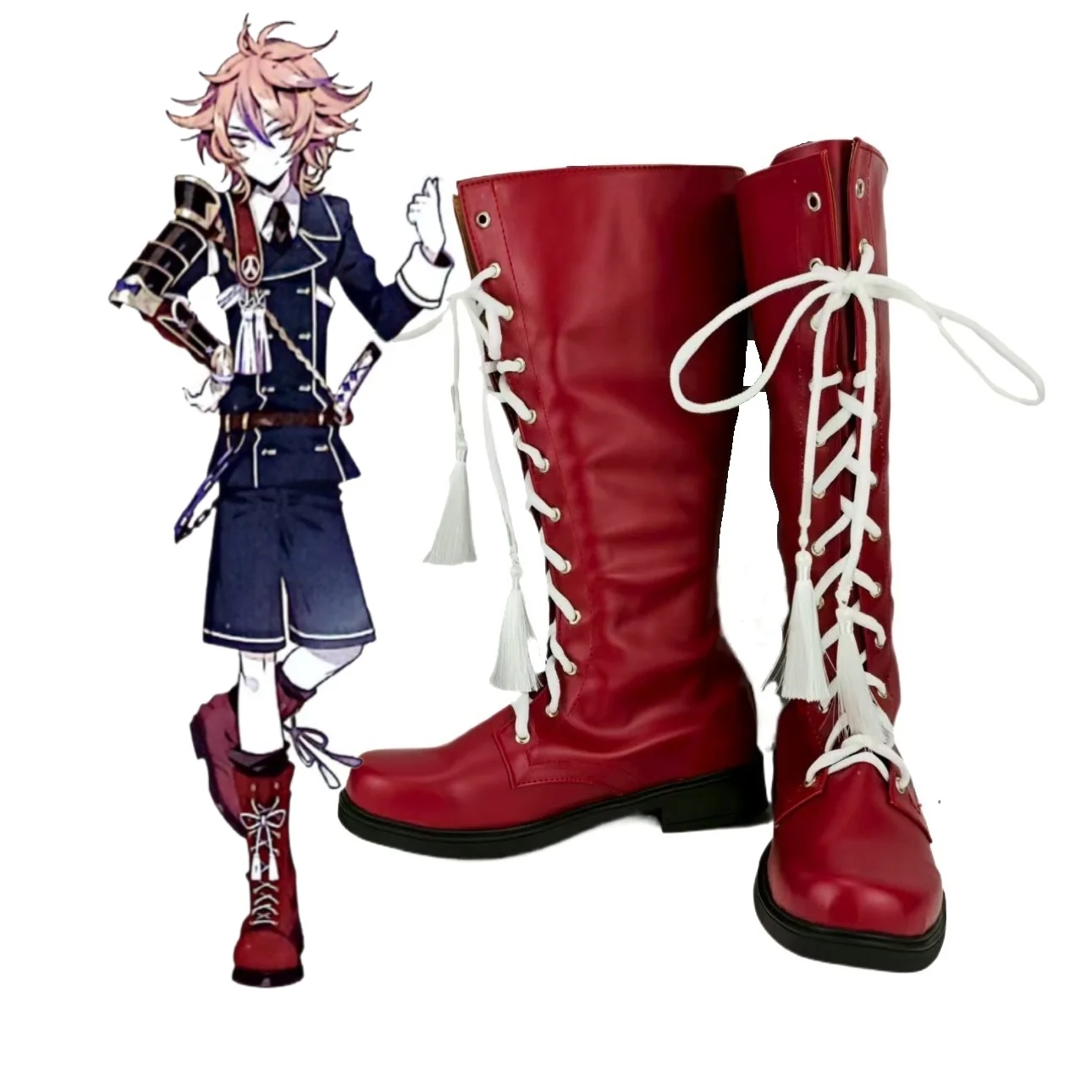 

Touken Ranbu Gotou Toushirou Cosplay Boots Custom Made Anime Costume Shoes for Samurai Roleplay Footwear