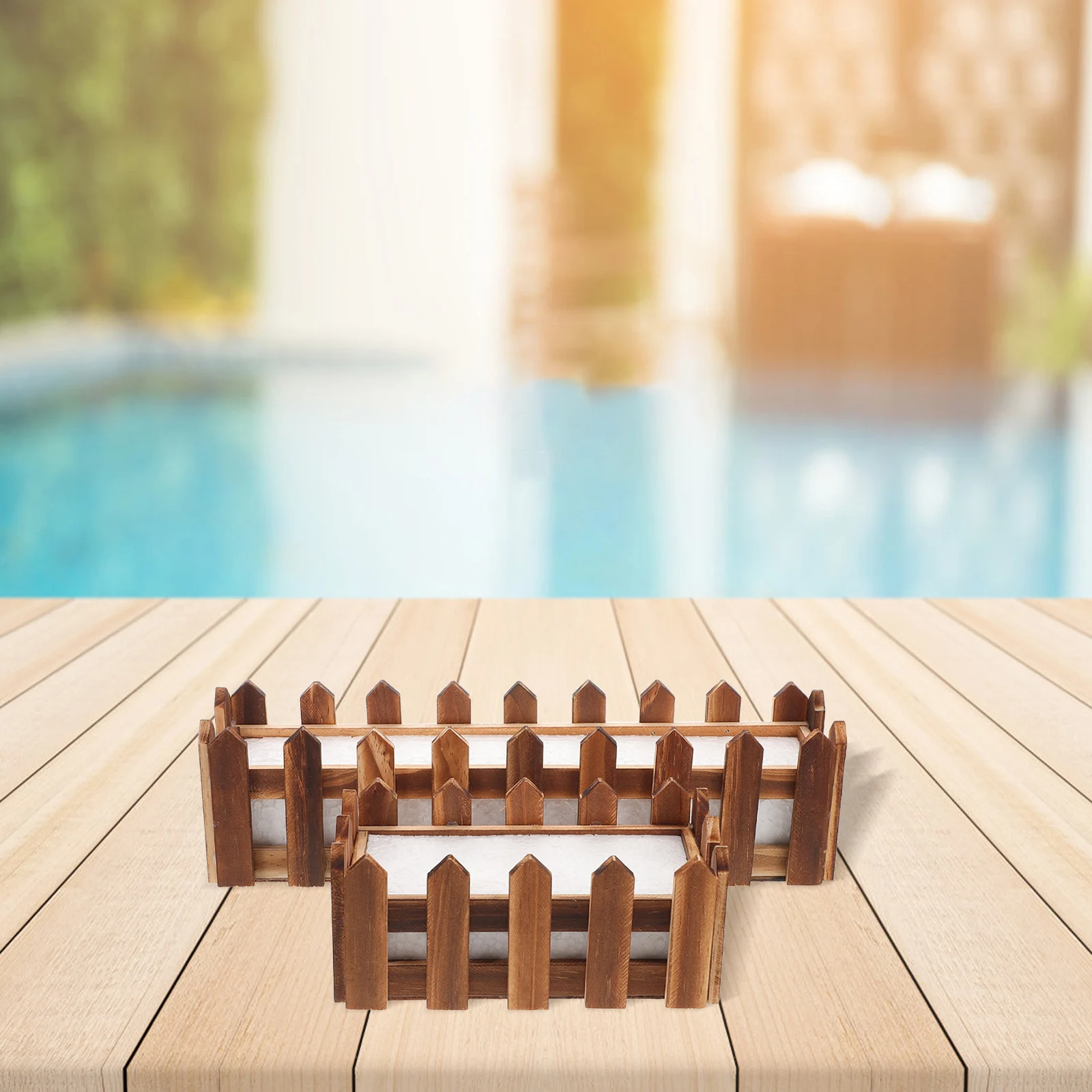 Maceta rústica de madera para valla de piquete, maceta para balcón, Patio, interior y exterior, decoración de granja, accesorios de arreglo de flores, 2 uds.