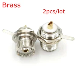 SO239 UHF SL16 SO-239 Female Socket Connector Bullkhead with Nut Washer Solder for Panel Mount  Antenna Coaxial Adapter Brass
