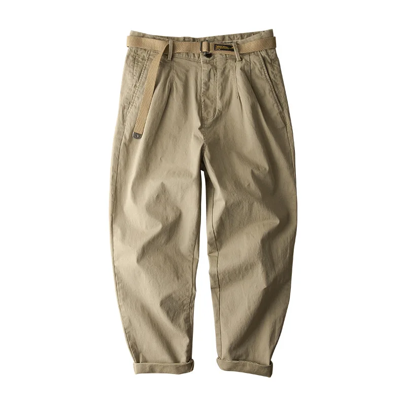 Spring New Overalls Outdoor Hiking Sport Combat Trekking Climbing Trousers Solid Color Simple Loose Straight Casual Pants Men\'s