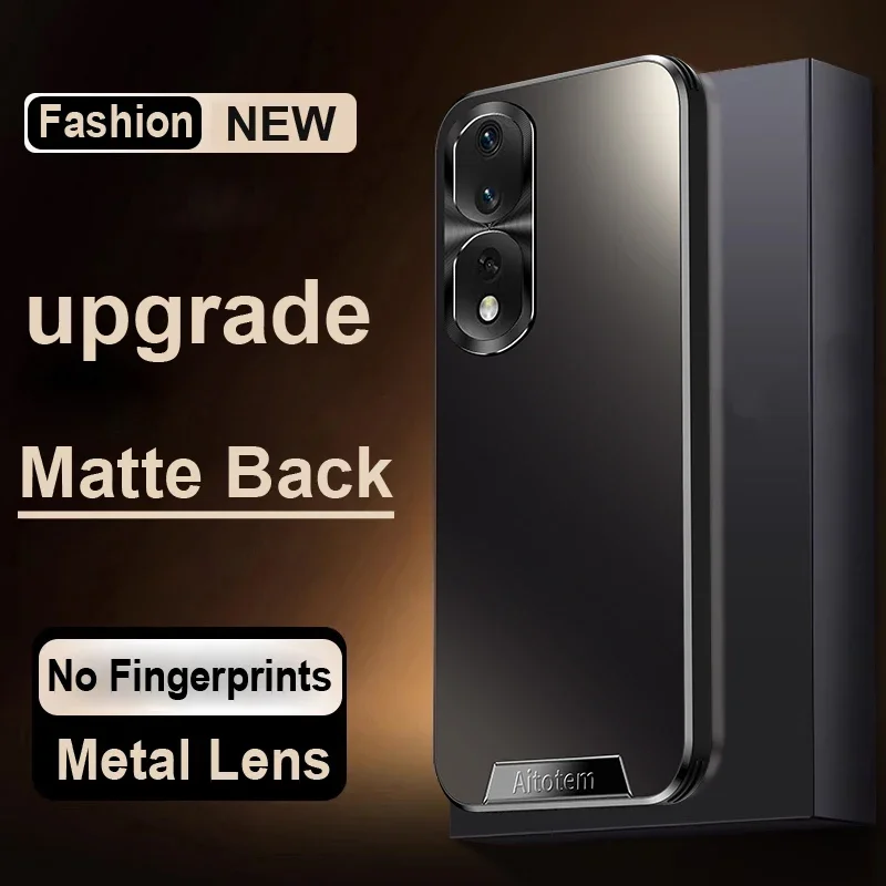 

For Honor 50 200 70 Pro Plus 90 Anti-scratch Shockproof Matte Back Cover Cases Metal Lens Protective Phone Case Anti-slip Bumper