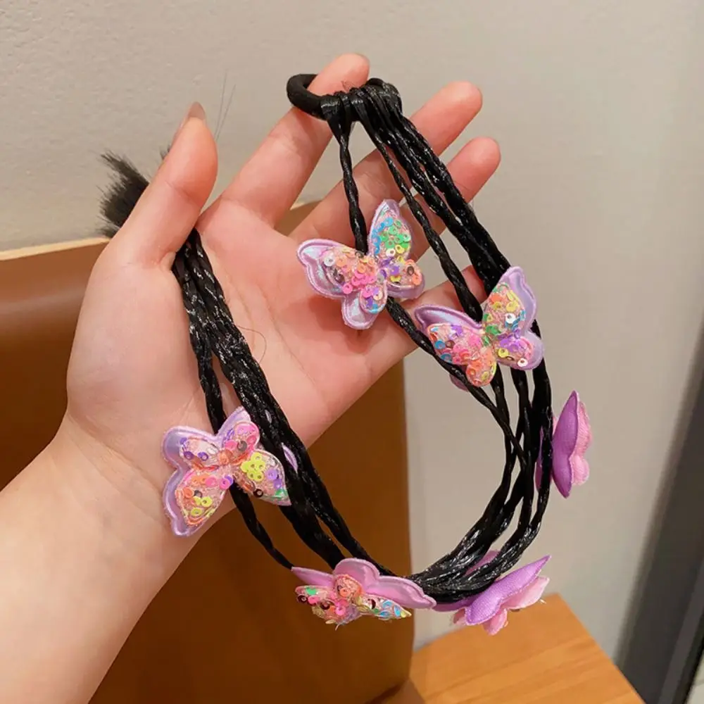 Fashion Cute Bowknot Hair Rope Wig Braids Elastics Hair Ring Twist Braid Sweet Rubber Bands for Girls