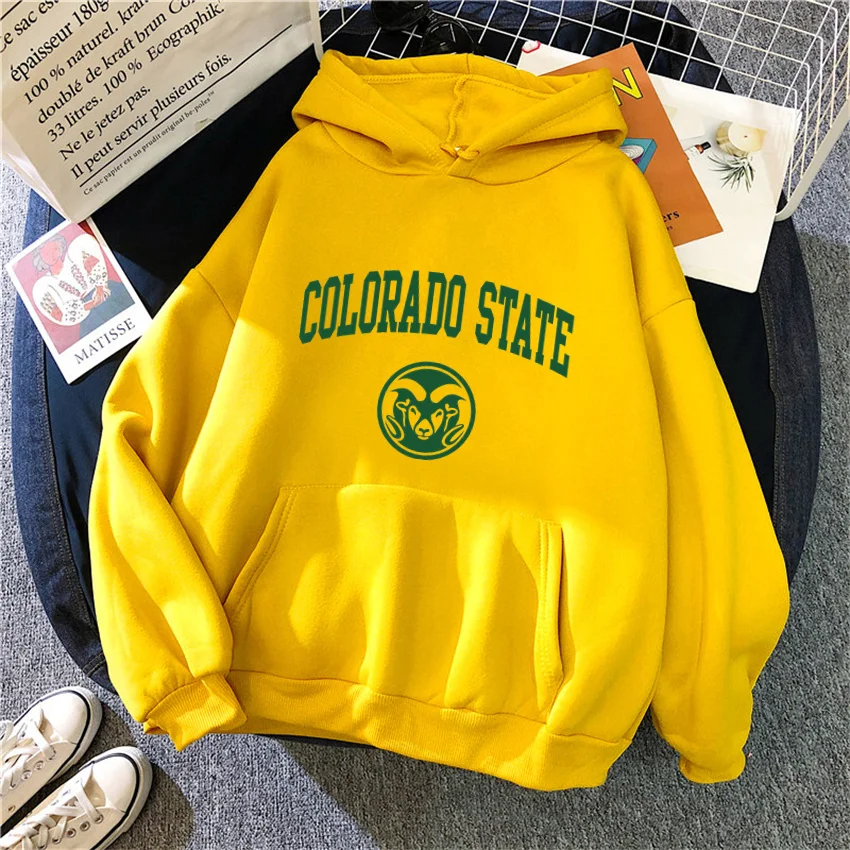 Colorado State University Women Hoodies Hip Hop Winter Fleece Funny Woman Hoodie Casual Unisex Pullover Female Hoody clothes