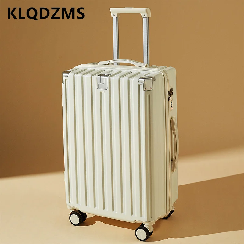 KLQDZMS 20 "22" 24 "26" pulgadas nuevos hombres y mujeres maleta con ruedas multifuncional caja de código de embarque equipaje resistente y duradero