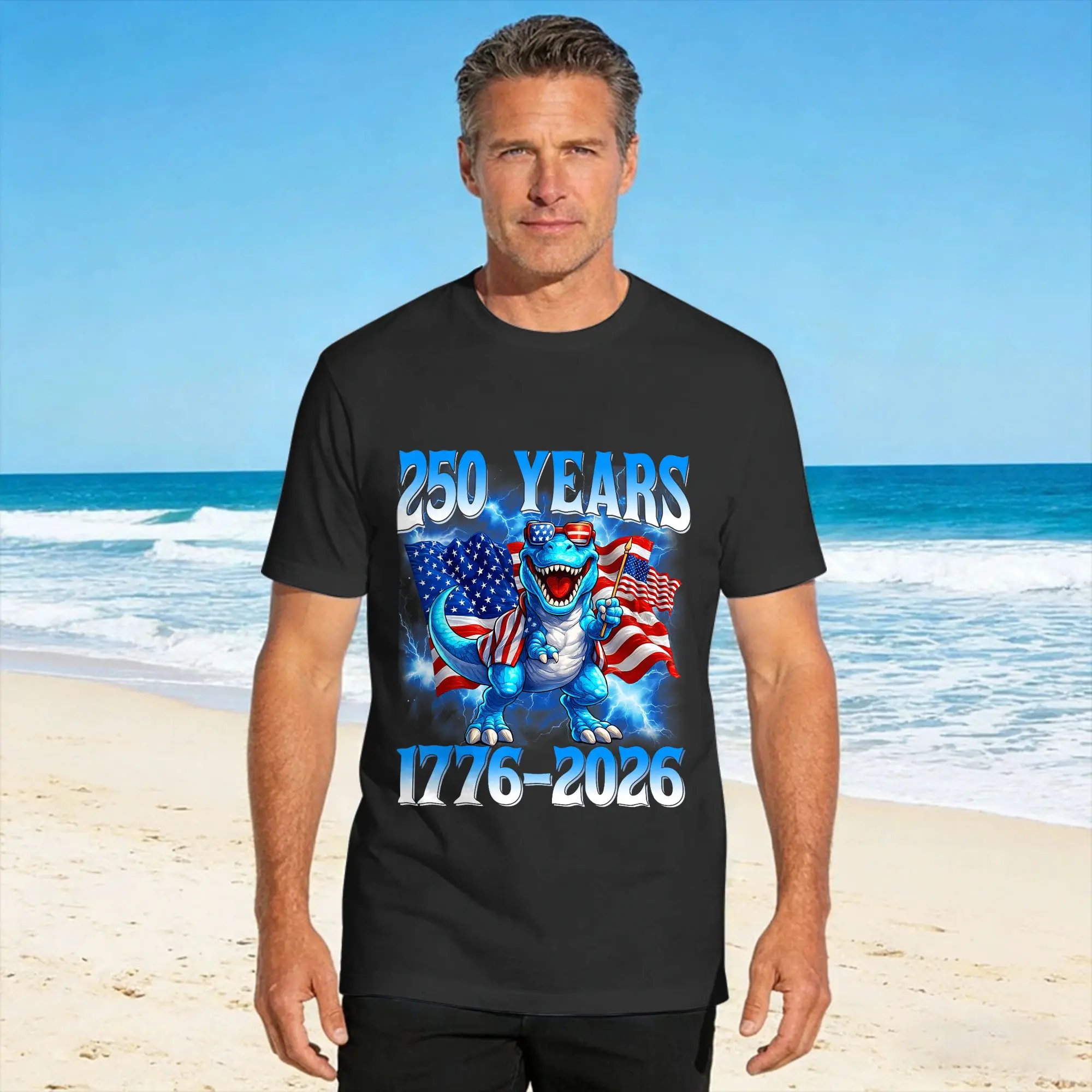 250 Years American 250th Anniversary USA T Shirt Summer  Fashion T-Shirts 100 Cotton Crewneck Plus Size Tees Short-Sleeve Tops