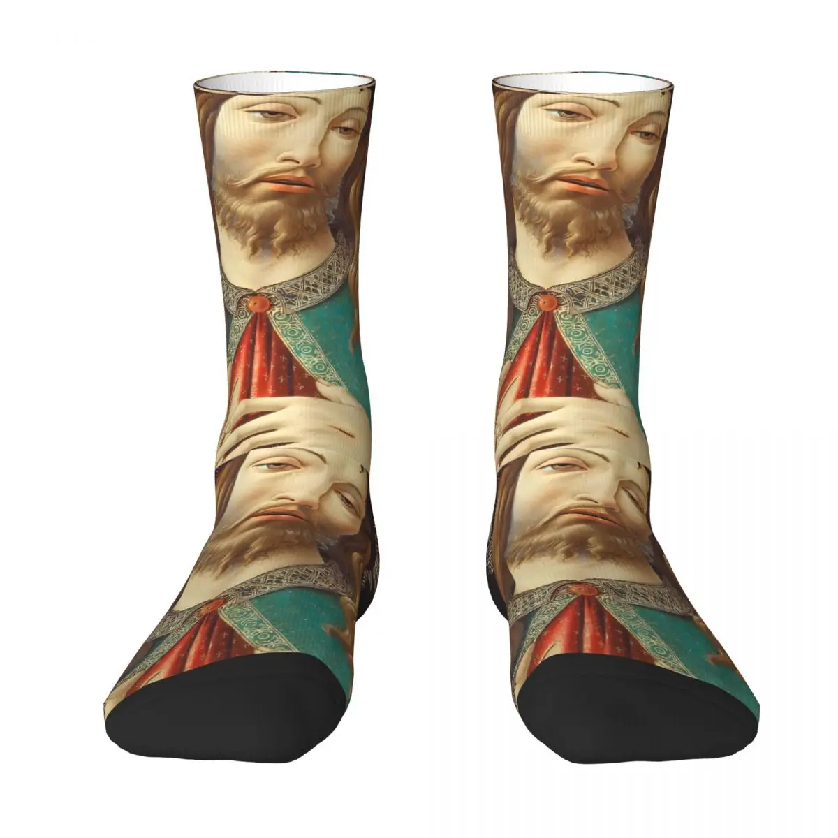 Crowned With Thorns By Sandro Botticelli Jesus Christ Kawaii Socks Sports Cartoon Pattern Socks