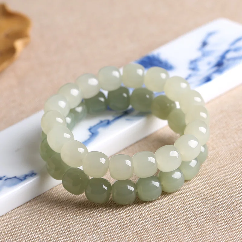 

Браслет из нефрита Хэтиан в старинном стиле с резными бусинами-абакусами для мужчин и женщин, свободные бусины