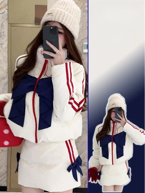 

plus Size Women's Cotton Jaet Knot Design Casual Faion Set with f Skirt Slimming Outerwear Two Piece Set