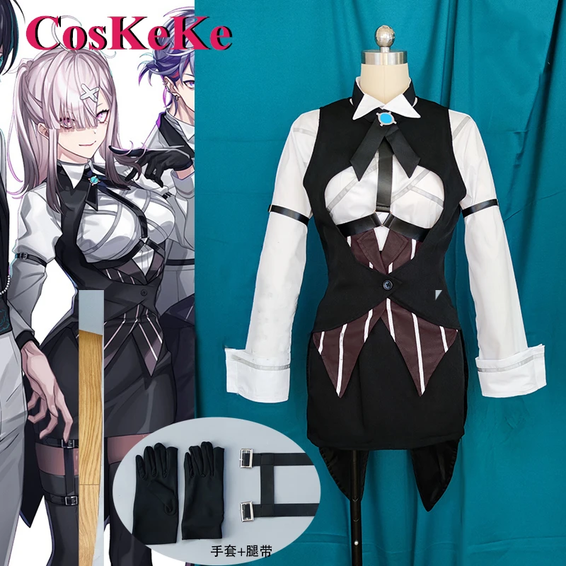 CosKeKe Sukoya Kana Cosplay Anime VTuber YouTuber Costume Show Down Combat Uniform Full Set Halloween Party Role Play Clothing