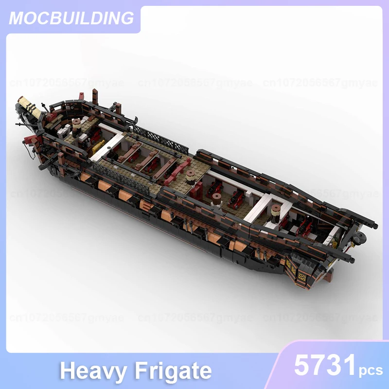 Heavy Frigate Model MOC Building Blocks DIY Assemble Bricks Military Transportation Educational Creative Xmas Toys Gifts 5731PCS