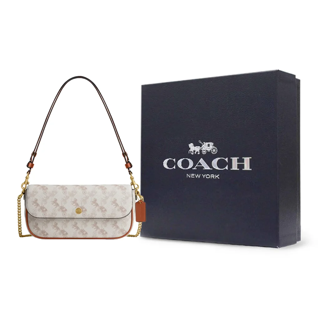 COACH Brooke Coated Canvas Crossbody Bag, Shoulder Bag Medium Women's Chalk White & Gray Umber CAN92-B4RGL