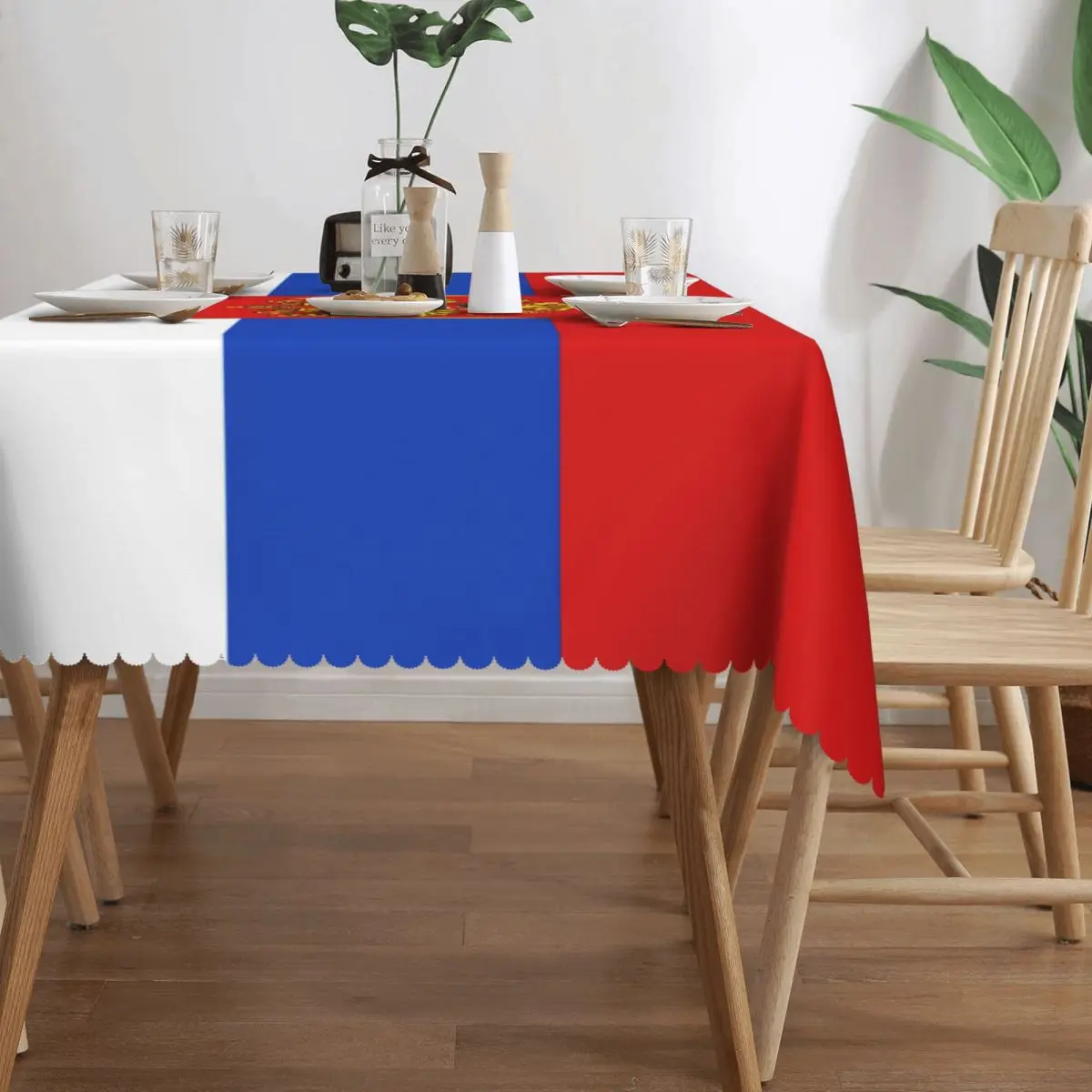 Rectangular Waterproof Flag Of Russia Table Cover Coat of Arms Table Cloth Tablecloth for Dining