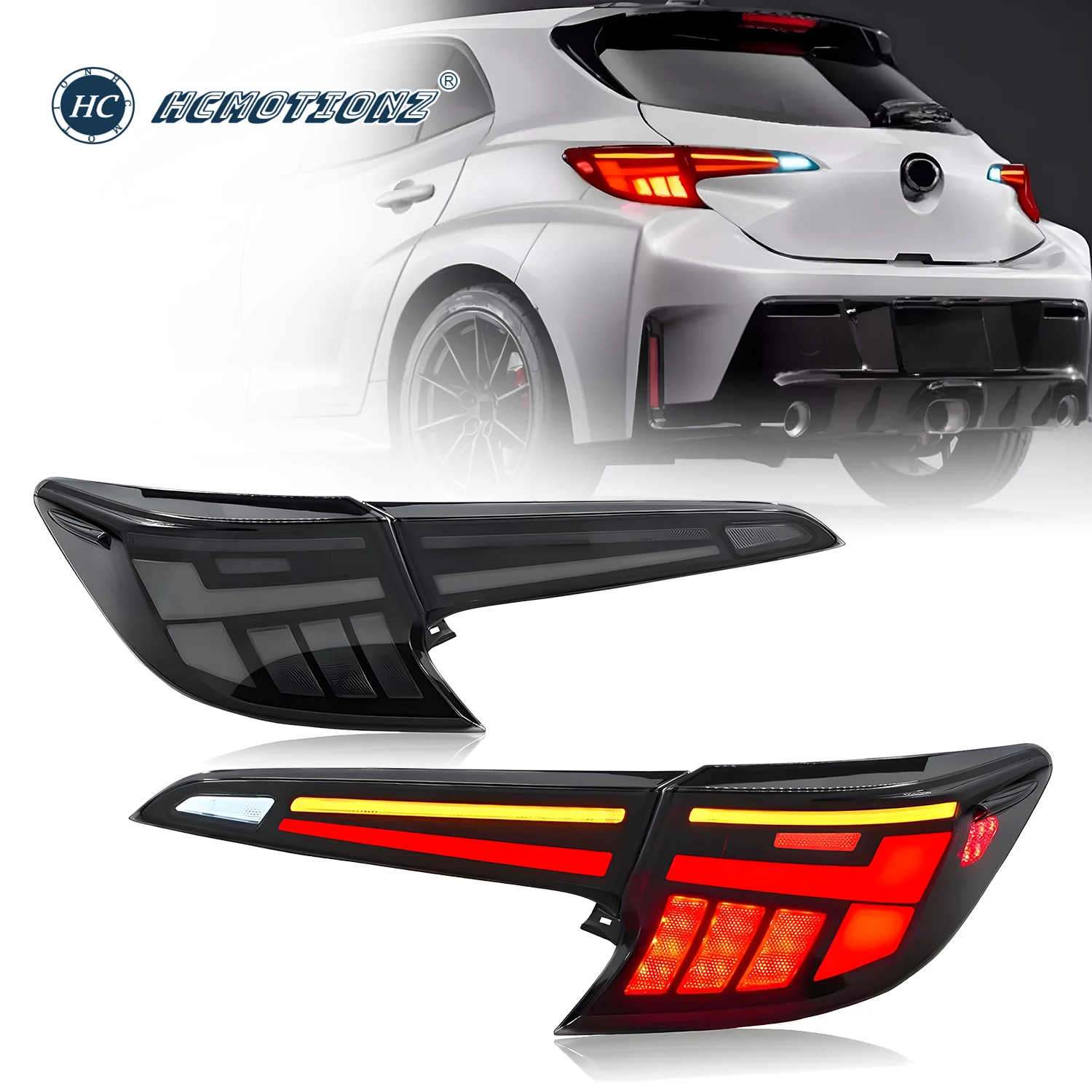 

HCMOTIONZ LED Tail Lights for Toyota Corolla Hatchback 2018-2023 Lighting System Rear Back Lamps Assembly DRL Animation