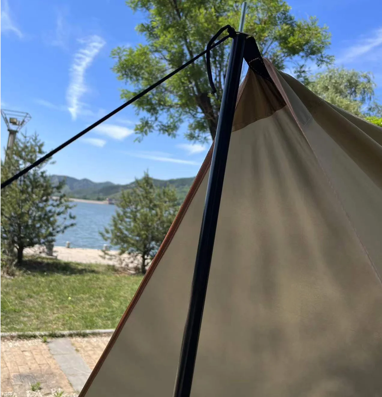 Durable Carbon Fiber Telescopic Camping Tent Poles/Adjustable Tent Support Rods for Shelter Tarp Awning Pole