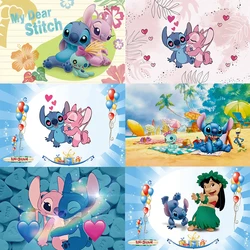 Disney Customized Square Vinyl Party Backdrop Lilo & Stitch Theme Birthday Party Banner Photozone Photography Studio