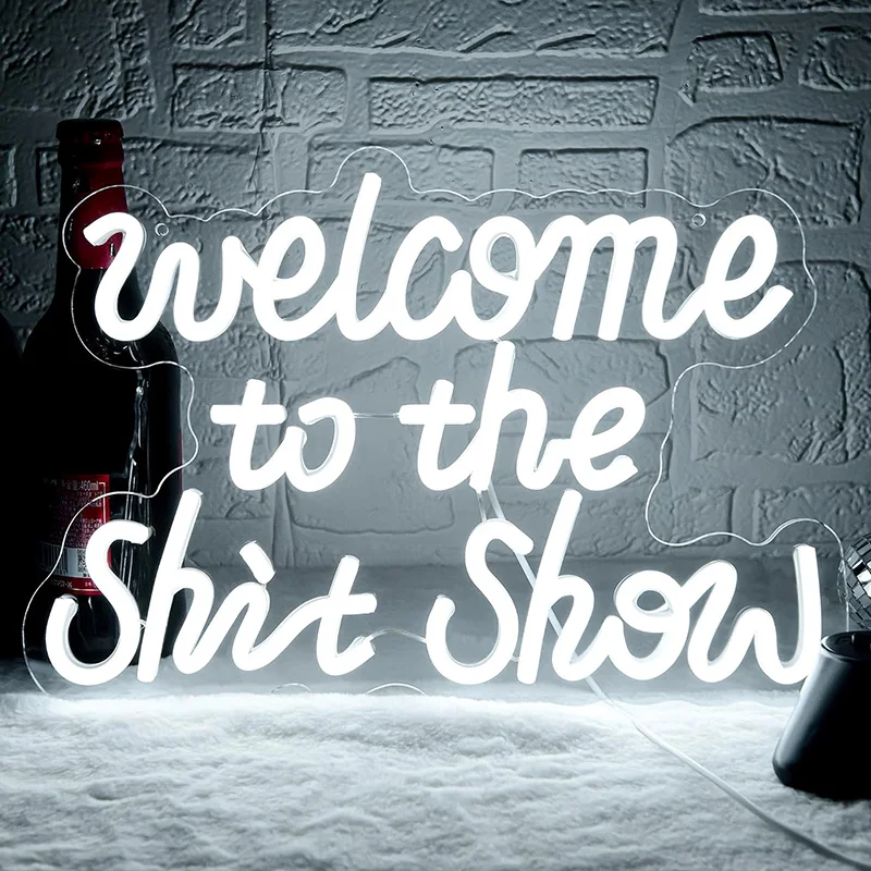 쇼에 오신 것을 환영합니다 네온 사인 벽 장식용 재미있는 LED 네온 조명 집 문 남성 공간 파티 침실 네온 사인