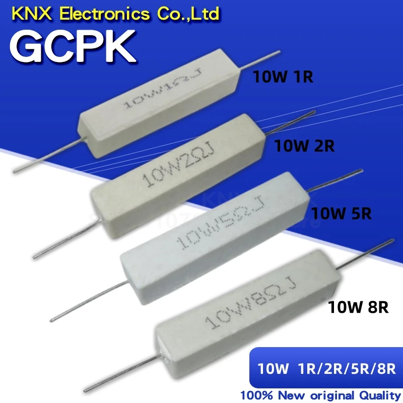 10PCS 10W Cement resistance resistor 1 2 5 8 ohm 1R 2R 5R 8R