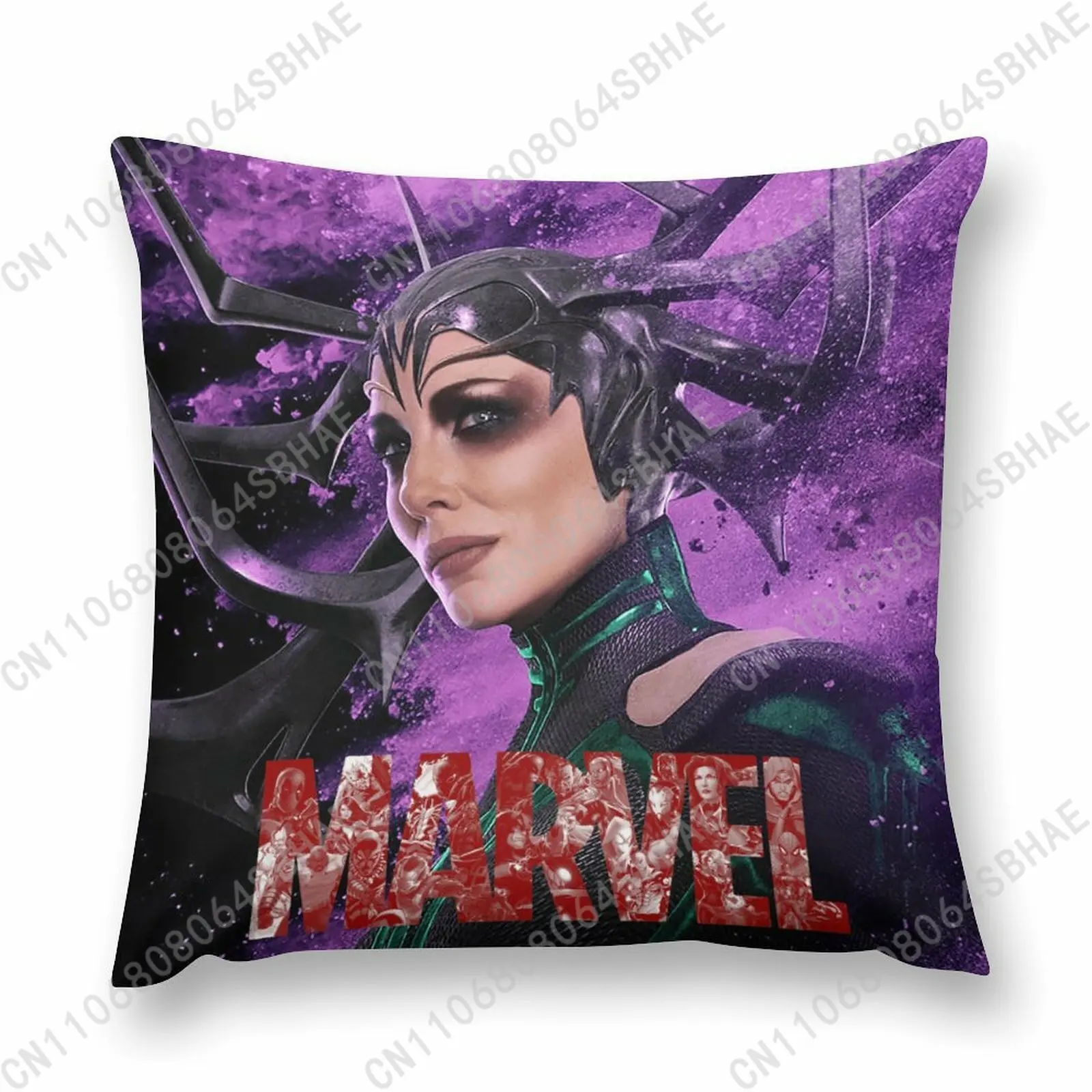 

Marvel Hela Custom Pattern Short Plush Pillow Cover Soft Short Fur Cushion Living Room Personalized Decor Cosplay