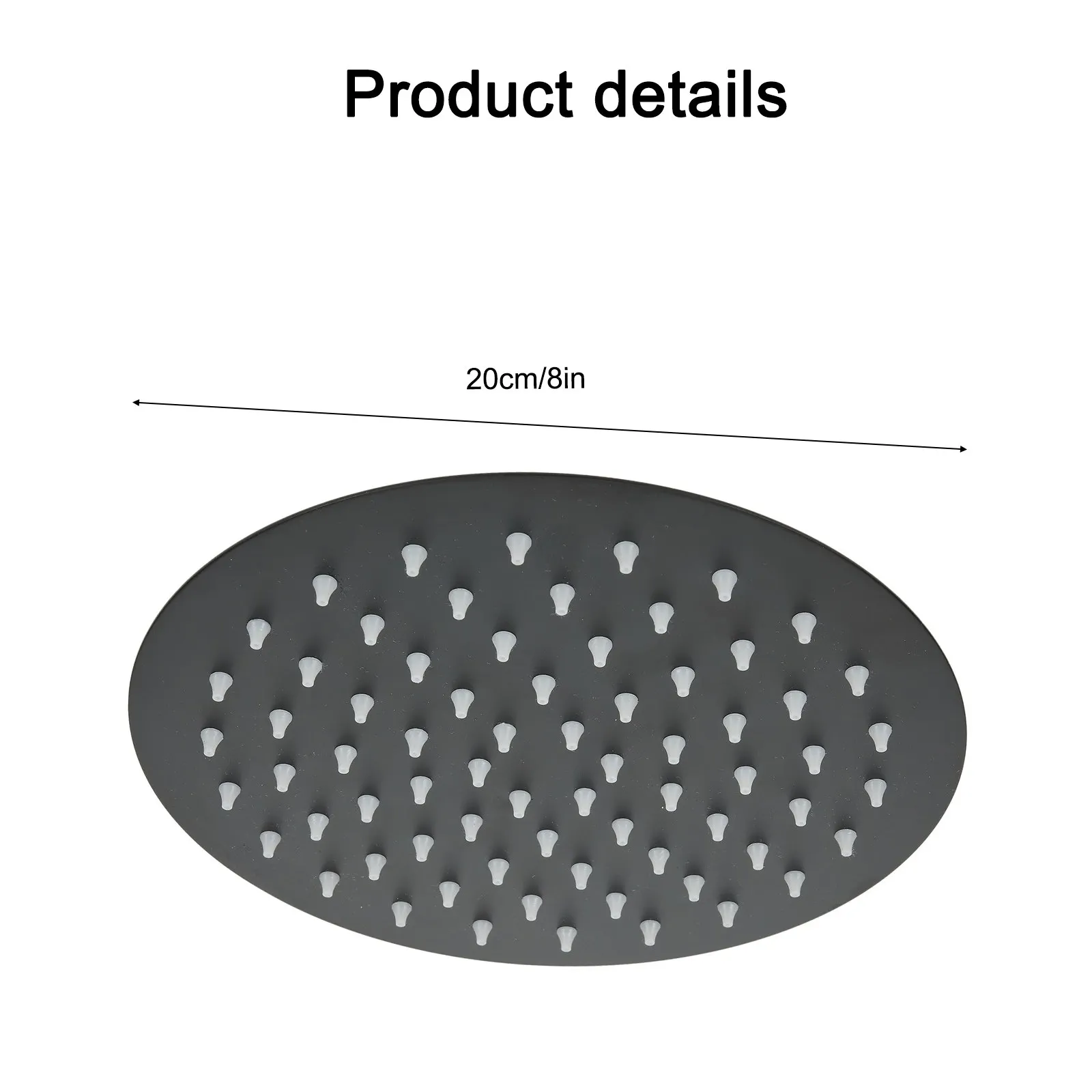 Shower Shower Head Swivel Ball Ultra-thin Bath Black Connector High Pressure Rain Round High Quality New Parts