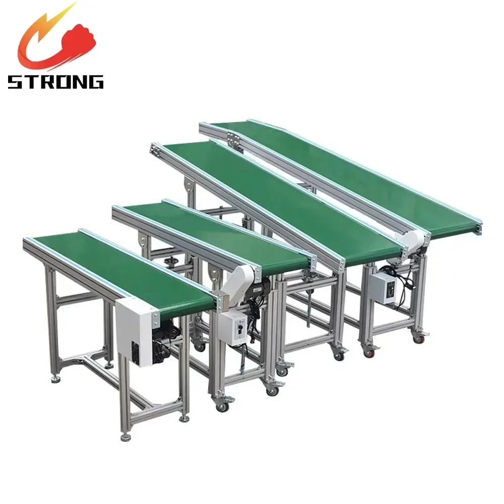 PVC Belt Conveyor Climbing Belt Conveyor With Platform Special Belt Conveyor For  Machine