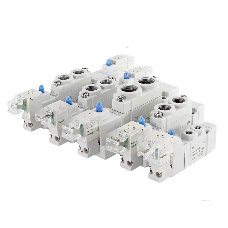 

Solenoid valve XY7120 two-position five-way DC24V coil cylinder reversing valve AC220V pneumatic control valve