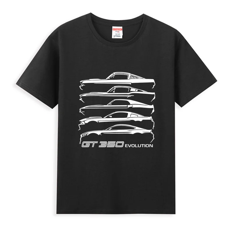 2024 Men T Shirt Casual 1965-2020 SHELBY GT350 Mustang Evolution Classic Design T-shirt Graphic Summer 100% Cotton S-3XL Tee