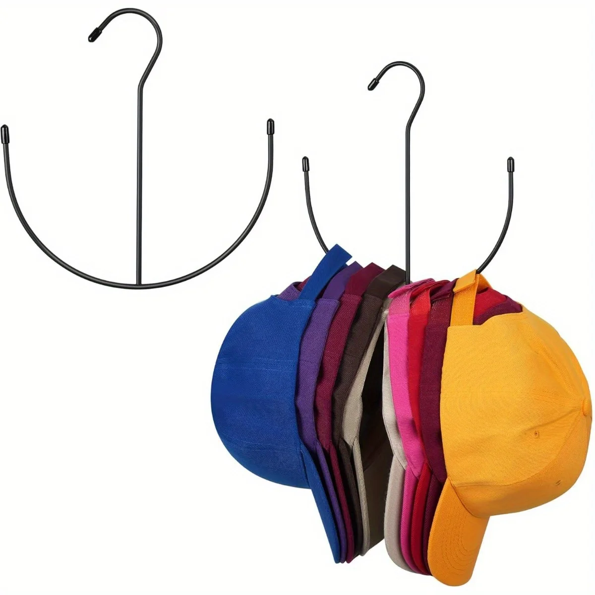 1pc Hanging Hat Organizer Rack - Stainless Steel Cap Holder for, Multi-Function Hat Hangers,Heavy-Duty Hat Rack,No-Mark Mounting