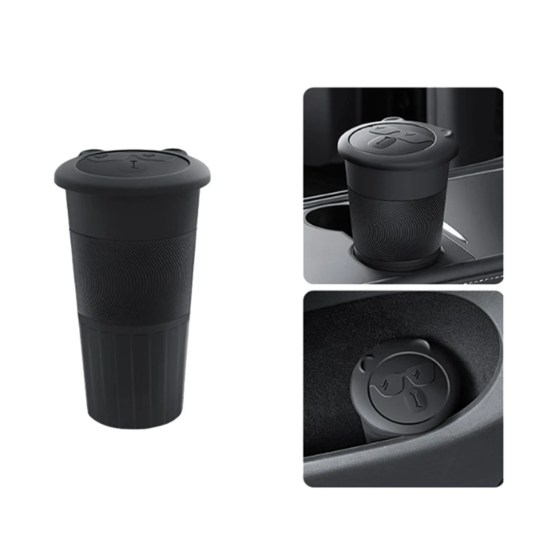 1 Piece Car Central Control Trash Can Cup Black Interior Accessories For Tesla Model 3 Highland 2024 Storage Box