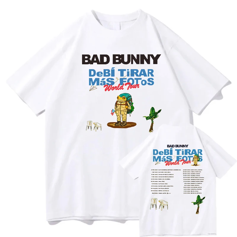 Bad Bunny 2025-2026 World Tour T-shirt Debí Tirar Más Fotos Album NEW Tshirts Short Sleeve Cotton O-neck Shirt Casual Clothes.
