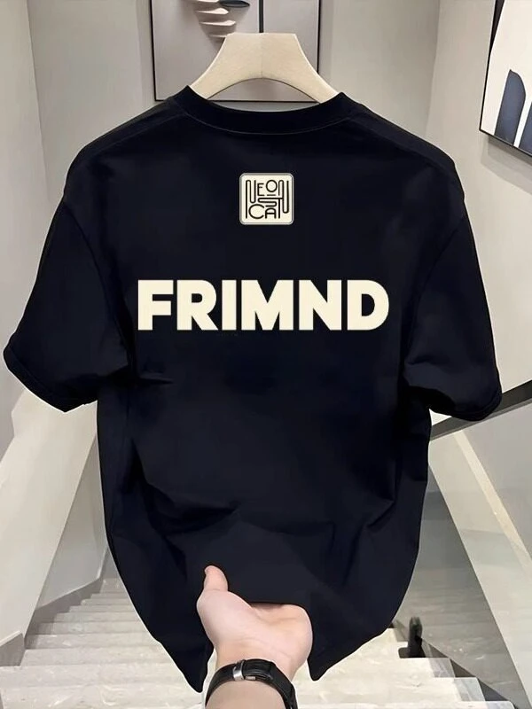 2026 Pure Cotton Fashion American Cool and Stylish T-shirt with Trendy Print, Summer Round Neck Versatile Short Sleeve Top