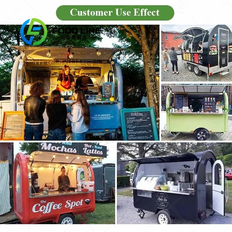 Street Stall Coffee Sushi Food Truck Mobile Barber Camper Van Pizza Retail Trailer with Oven for America customize