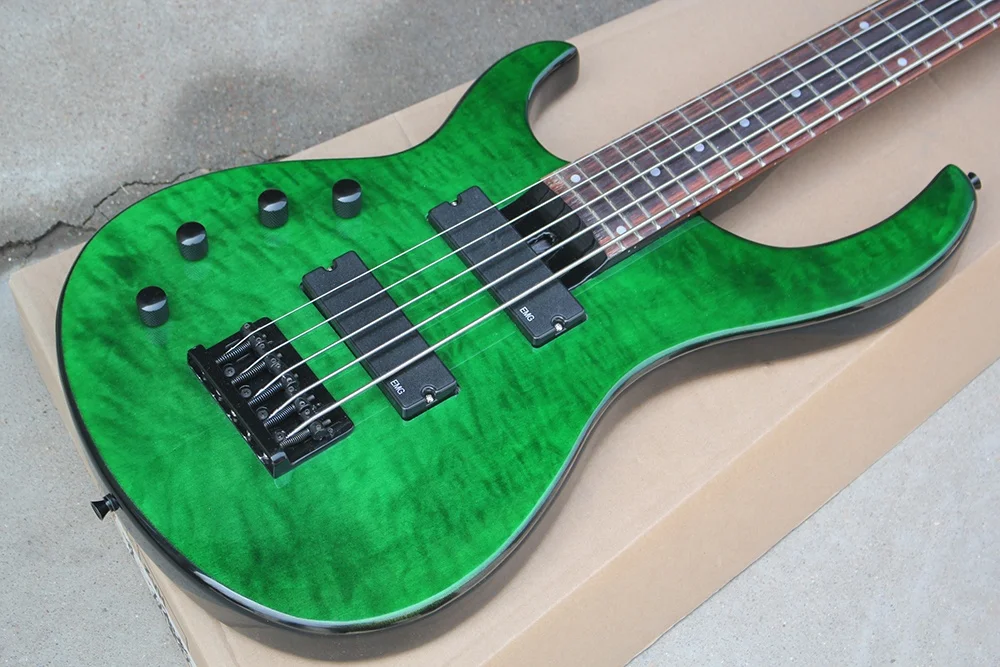 Flyoung Left Handed Green Bass 5 Strings Electric Bass Guitar Profetional Bass Guitar Bajo Electrico