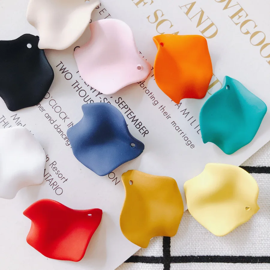 New 10pcs/set Acrylic Multicolors Petal Beads Resin Charms Pendant Eardrop Accessories Necklace Earring DIY Jewelry Components