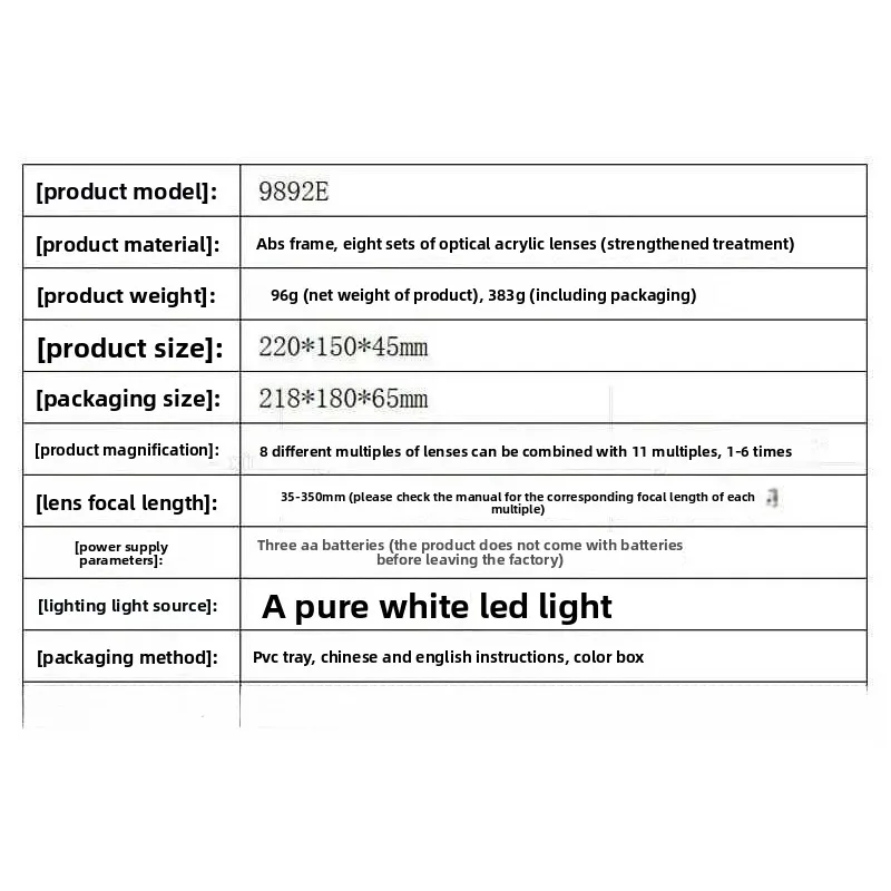 شاهد عدسة مكبرة لطب العيون، نظارات عالية الوضوح مثبتة على الرأس، خفيفة الوزن، 8 مجموعات من إصلاح المرايا #6