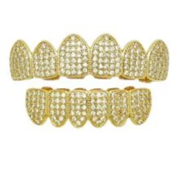 Grillz Dentales con Incrustaciones de Diamantes, Estilo Hip Hop, Decoraciones Dentales Modernas para un Estilo Único