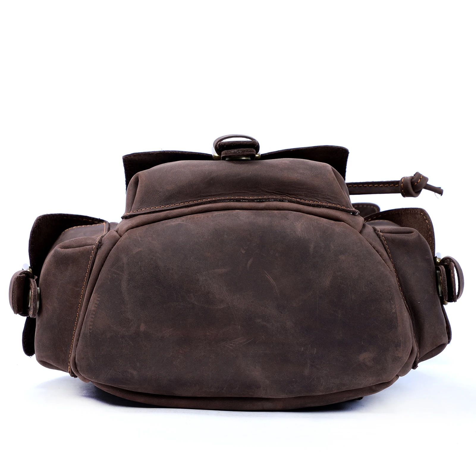 S.WORKER Vintage Echtleder-Rucksack für Damen, Reise-Vintage-Mini-Crazy-Horse-Schultasche, Schultertasche aus Rindsleder – Detail 12