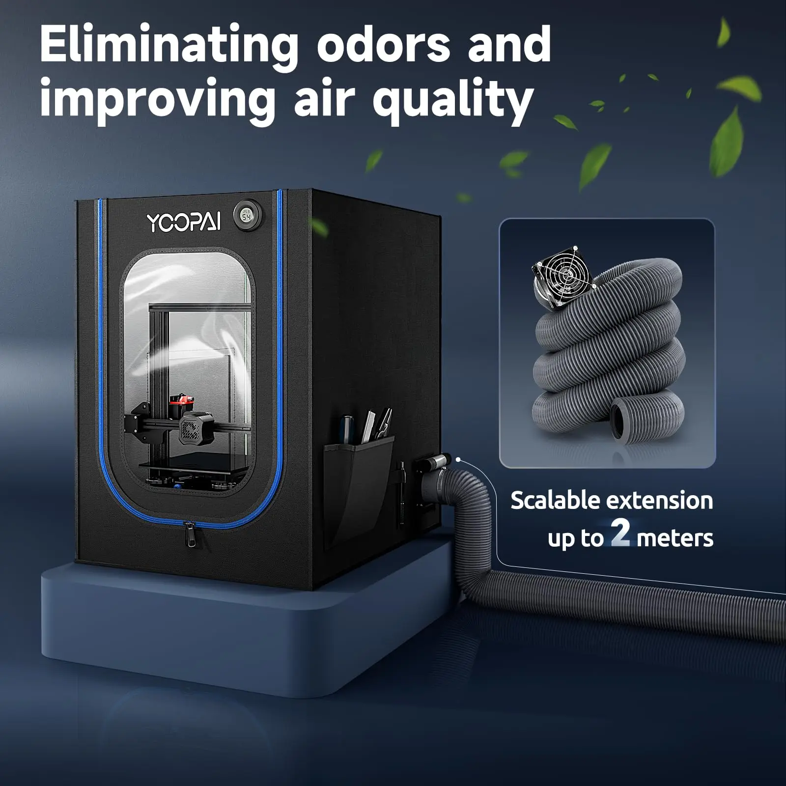 YOOPAI حاوية طابعة ثلاثية الأبعاد للطابعة ثلاثية الأبعاد Bambu Creality مع ضوء LED خيمة مقاومة للحريق والغبار درجة حرارة ثابتة منزل ثلاثي الأبعاد